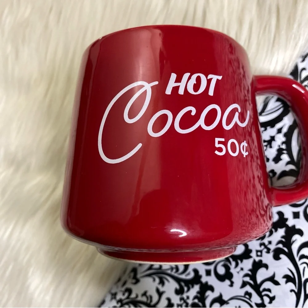 target : vintage hot cocoa red and white bistro coffee tea cup mug